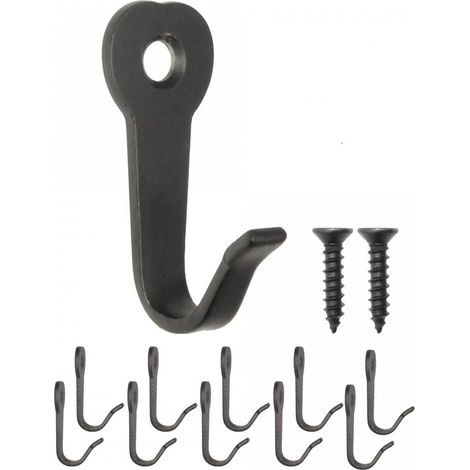 noirLot de 10 crochets classiques pour vestiaires 40 x 22 mm Fer Noir (1/5)