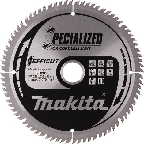 MAKITA E-08919 Efficut TCT for wood 216mm x 30mm x 80T