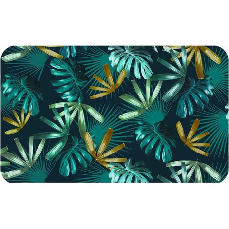 Tapis Déco Imprimé "Blue Garden" 45x75cm Bleu