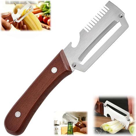 2026 Éplucheur Légumes Multifonction 3-en-1 – Coupe-Julienne et Décapsuleur Intégrés, Outil Ergonomique pour Pommes de Terre, Carottes, Pommes et Kiwis (1 Pc) (1/5)