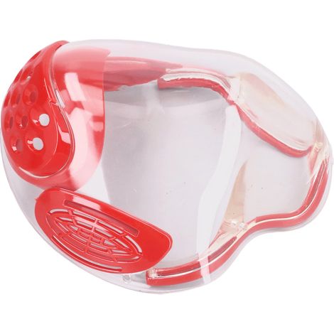 Transparente, beschlagfreie und spritzwassergeschützte PC-Gesichtsmaske mit Atemfilter, Gesichtsschutz für erwachsene Lehrer, rot (1/5)