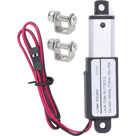Micro vérin électrique linéaire 12V en aluminium ABS pour machines agricoles, course 17.5mm, alimentation courant continu, actionneur mini motion.