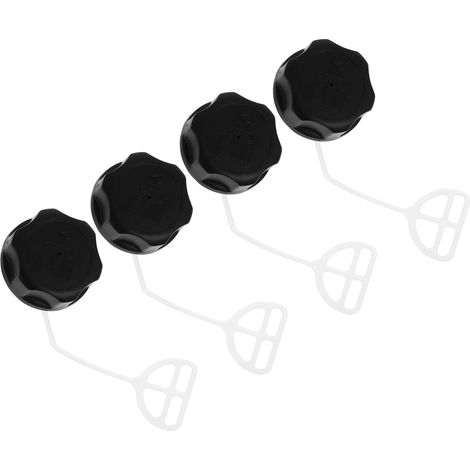 Tapón de depósito de aceite negro (4 unidades) para motosierra y cortacésped en PA6, pieza de repuesto fiable para motores de gasolina de exterior. (1/5)