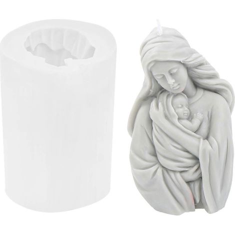 Silikonform für heilige Mutter und Baby, Wachsschmelzen, Polymer, Aromatherapie, Handarbeit (1/5)