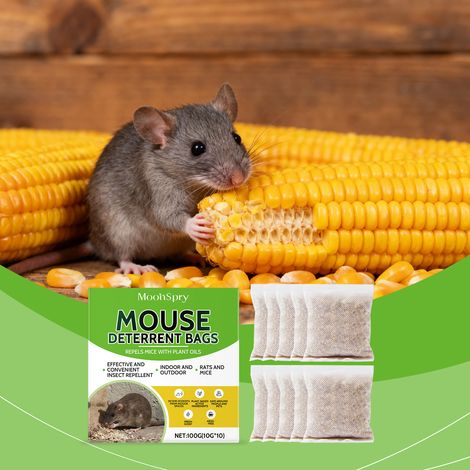 Nagerabwehrbeutel für den Innen- und Außenbereich, hergestellt mit Pfefferminzöl und ätherischen Pflanzenölen zur Abwehr von Nagetieren in Innenräumen -- 100 g (10 g  10) -- BIEMMEDUE (1/5)