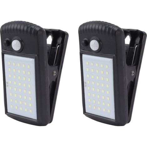 Lampes solaires à pince étanches IP65, 2 modes, détection infrarouge, avec détecteur de mouvement, pour clôture, terrasse ou patio. (1/5)