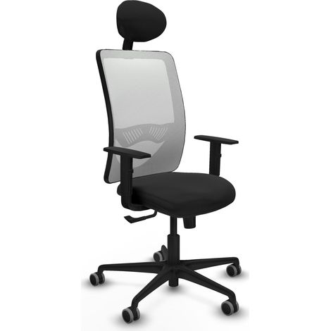 Chaise de bureau piqueras y crespo Zulema noir mousse épaisse (1/2)