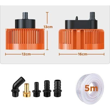 Pompe Submersible Pour Piscine, Cave, éTang, De Jardin, Pompe Piscine Avec Tuyau De Vidange Et CâBle D'Alimentation Extra Long De 25 Pieds, Pompe d'évacuation eaux claires (Orange) (1/5)