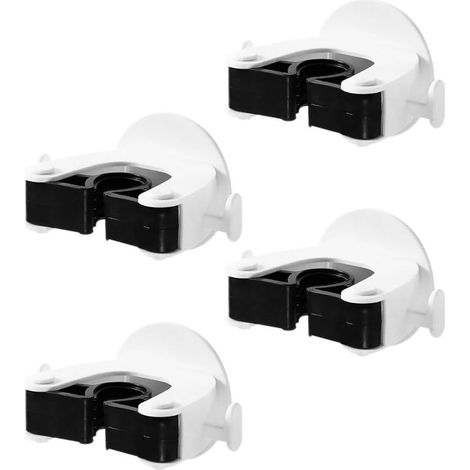 CCYKXALot de 4 Porte-Balais Muraux Adhésifs sans Perçage, Supports Multifonctions pour Balai et Serpillière, Fixation Résistante Trace, Installation Facile (1/5)