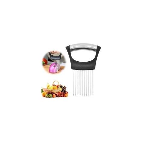 Affettatrice per cipolle in acciaio inox, affetta limoni, taglia verdure, utensile da cucina per affettare carne, cipolle, patate e pomodori (1 pezzo) (1/4)
