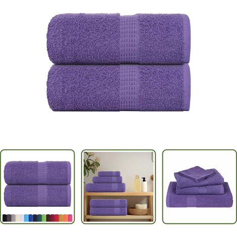 Baumwollhandtücher - Gästetücher FROGN 2 Stk. Lila 30x50 cm 360 g/m² (1/5)