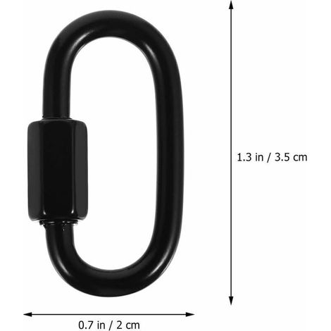 8Pcs Connecteur de Chaîne à Maillon Rapide en Forme de Mousqueton à Verrouillage Rapide Connecteur de Chaîne à Maillon Rapide Boucle de Porte- Clés pour Mousqueton Hamac Camping (1/3)
