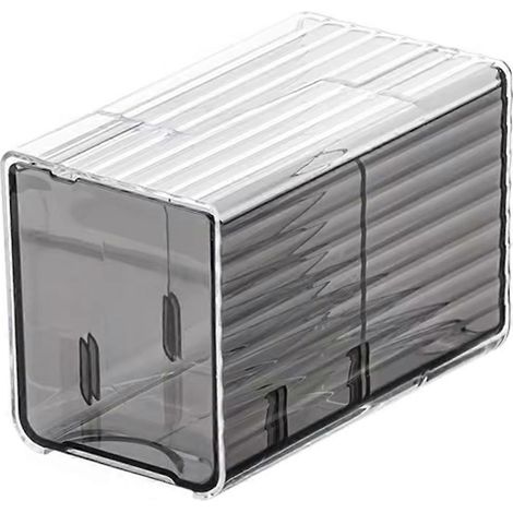 Boîte de rangement murale pour cotons-tiges et tampons, avec tiroir, gris B (1/5)