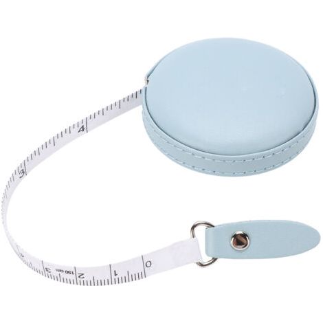 Mètre ruban de couture, ruban de mesure pour vêtements, vêtements et travaux manuels, ruban de mesure rétractable double face de 1,5 m (59 pouces) avec bouton-poussoir rond（bleu） (1/5)