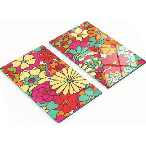 Taglieri decorativi in vetro temperato con motivo floreale vintage, 2x30x52 cm (1/5)