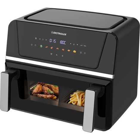 TRADE SHOP - Friggitrice Ad Aria Scomparto Doppio O Singolo 10lt 1700w Display Led Funzione Sync Finish - (1/2)