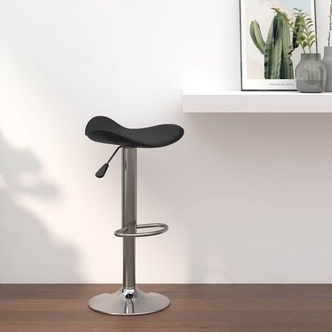 Chaise de bar Tabouret de bar - Tabouret Haut Noir Acier chromé et cuir artificiel BV318132 - BonneVie (1/5)