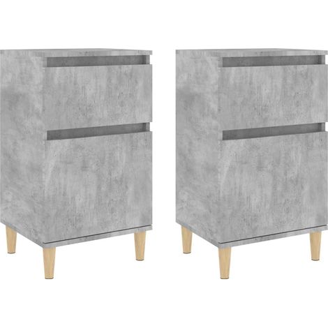 Set di 2 comodini con cassetto e vano con anta 40 x 35 x 70 cm MDF grigio DEC035384