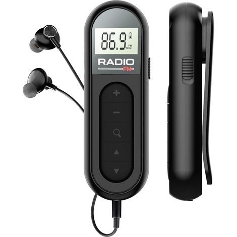 Mini Radio FM Portable Rechargeable - DSP Écran LCD Casque 300mAh Noir (1/5)