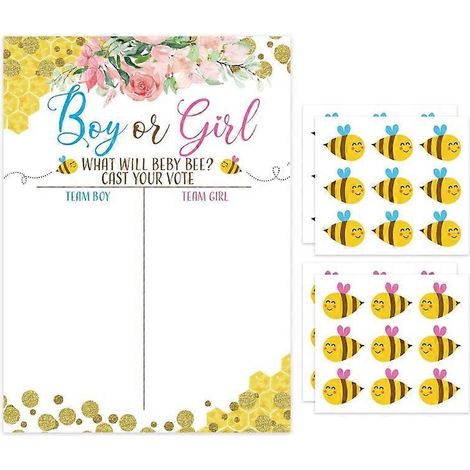 Kit de jeu de révélation du sexe de bébé avec 36 autocollants de vote pour enfants et adultes (1/5)