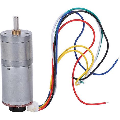 Motoréducteur CC avec encodeur de vitesse, moteur CC à balais, réducteur, cuivre et acier inoxydable GA25-370DC12V 10 tr/min (1/4)