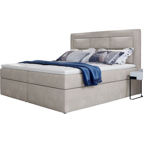 Lit continental velours beige Balore-160x200 (1/5)