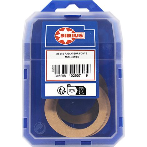 Boite de 25 joints papier pour radiateur fonte 41,5 x 56 x 0,5 mm – Température maxi 110°C – Joint papier pour installations OEM – Sirius