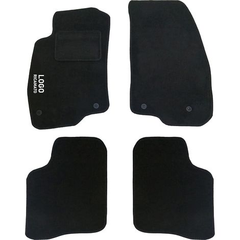 LUPEX SHOP - Tappetini auto compatibili per Grande Punto 2013 con 4 clip di fissaggio, in moquette nera, anteriori e posteriori (1/3)