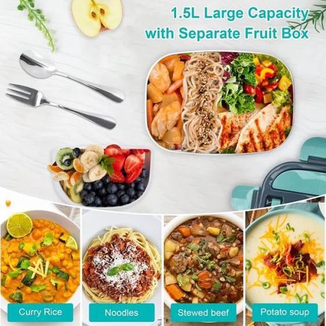 Lunch Box Chauffante, 3 en 1 Boite Chauffante Repas(12V - 24V - 220V), 5L Portable Gamelle Chauffante, 60W Boite a Repas A35 (1/4)