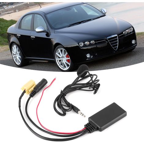 Câble audio Bluetooth mains libres de 150 cm (59,1 pouces) pour voiture, adaptateur AUX avec microphone, compatible avec Alfa Romeo 159 (1/5)