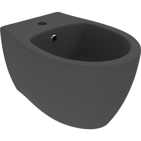 Hängendes Bidet aus mattschwarzer Keramik mit einer Länge von 51 cm Ercos Kite BCKTEKBIDE0001  matt-schwarz
