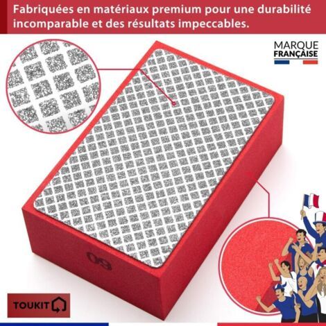 NALOOKAMIC Poncage Carrelage Eponge A Poncer Lot de 4 Cales à Poncer ✮MARQUE FRANCAISE✮ Polissage Éponge Abrasive - Cale A Poncer Diamant Carrelage Rubi ✯GARANTIE À VIE✯ Eponge Poncage 4 Grains 60/100