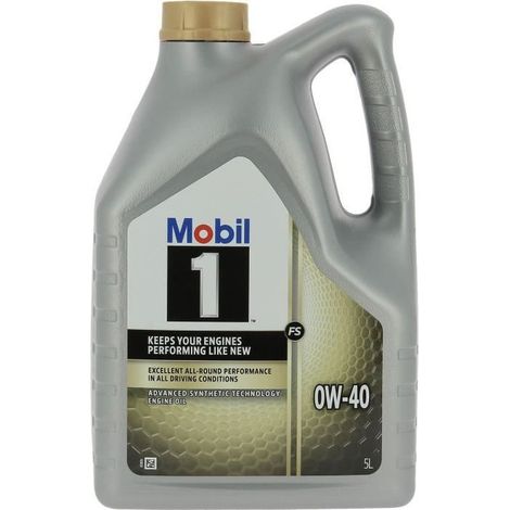 Bidón de aceite de motor - MOBIL1 - 0W-40 FS - 5 L - 4 estaciones (1/3)
