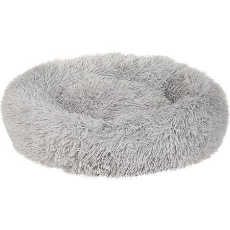 Cama para perro de pelo sintético gris claro 60 cm mascota gato suave Kulu