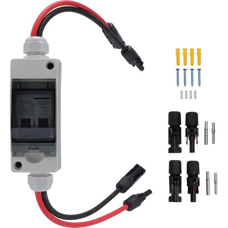 Interrupteur de Déconnexion de Panneau Solaire, Disjoncteur 50A DC avec IP65 pour Systèmes d'Énergie Solaire, Réseau de Camping-car Extérieur Hors Réseau (1/5)