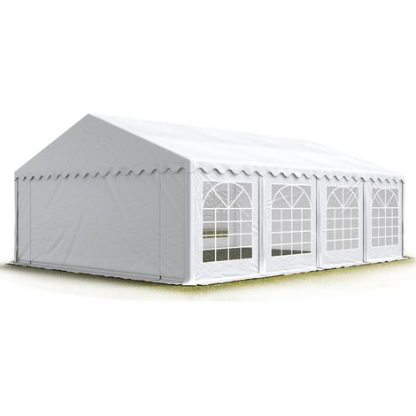 Tendone per feste 5x8 m - ignifugo PVC bianco 100% impermeabile Gazebo da giardino Tendone da esterno Tenda party