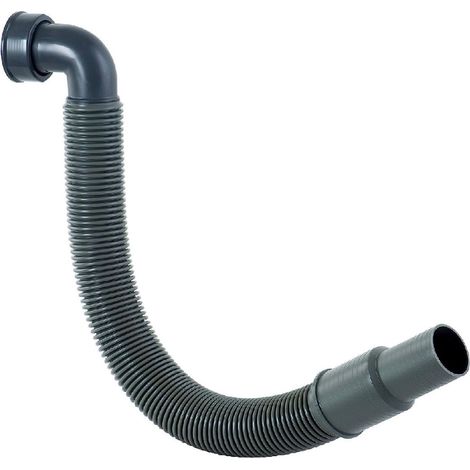 CORNAT Rezyklat Abgangsrohr flexibel 90° - 1 1/2 Zoll x 40/50 mm - Zur Verbindung des Abwasseranschlusses - Hergestellt aus recycelten Kunststoffen, Grau, T353307R (1/3)