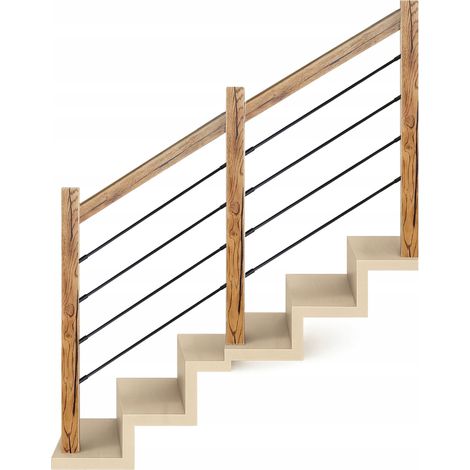 Garde-corps d’escalier - 100 cm - Chêne - Kit complet - Design moderne et sécurisé