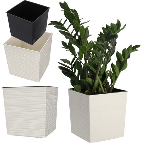 KADAX Blumentopf aus Kunststoff 400x400  Creme