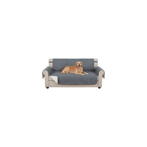 Housse de canapé - protecteur de meubles - PawHut - 3 places imperméable anti-glisse avec poches de rangement - gris (1/5)