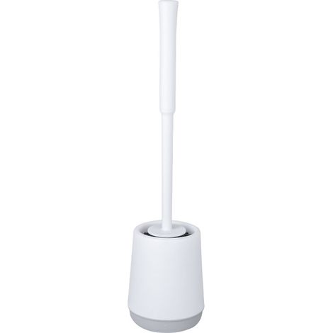 cepillo para inodoro, de pared, con cabezal de silicona suave y mango de PP impermeable, para la limpieza del inodoro del baño. (1/5)