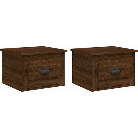 Maison Exclusive - Comodini a Parete 2 pz Rovere Marrone 41,5x36x28 cm (1/5)