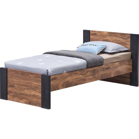 Lit enfant contemporain acacia/noir Marinella