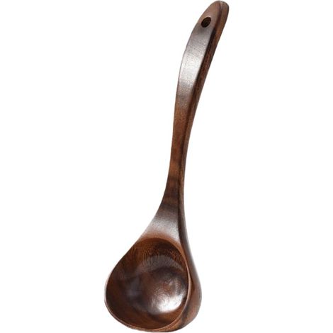 pièce - Cuillère à soupe - Grand - Épais - Cuillère à soupe/ragoût pour usage domestique - 3010 cm - Marron (1/5)