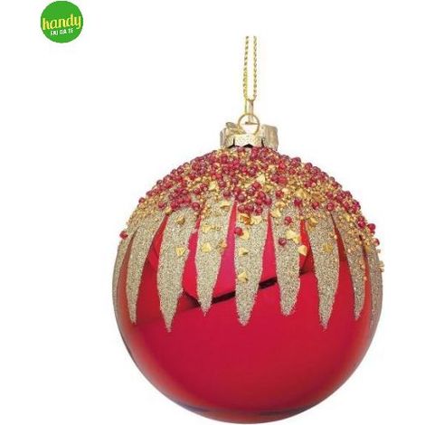 Sfera in Vetro Firework Bizzotto Rosso Ø 80mm