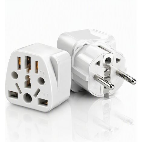 2 PCS Adaptateur Prise Universelle, Types A B G I vers Europe (1/5)