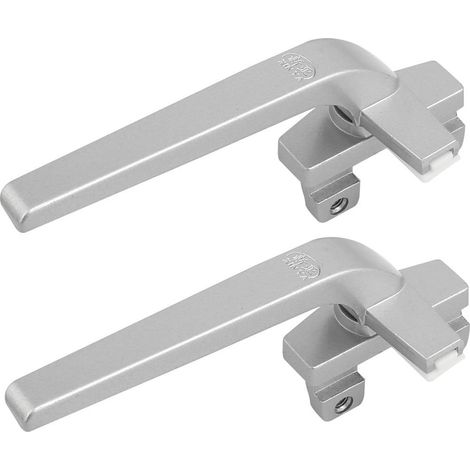 Zinklegierung linke Hand L-förmige Fensterflügel-Verriegelungsgriffe Silver Grey 2pcs (9b011b18f46da (1/5)