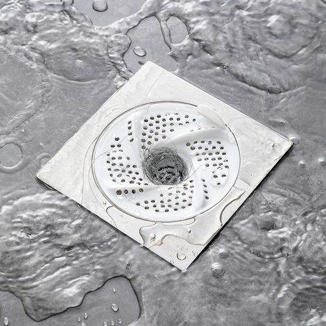 Filtre de vidange tourbillonnaire japonais blanc Grille anti-cheveux pour siphon de salle de bain Lot de 3 couvercles anti-bouchon, anti-insectes et anti-odeurs (1/4)