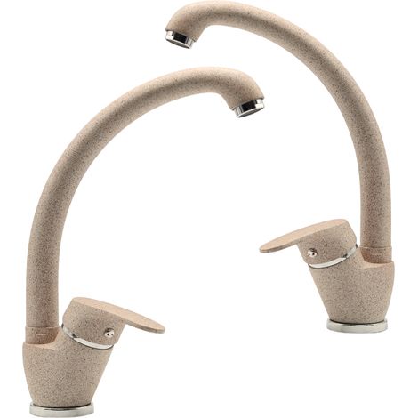 Set 2 pezzi miscelatore ottone avena2 lavello cucina oslo erogazione orientabile (1/5)
