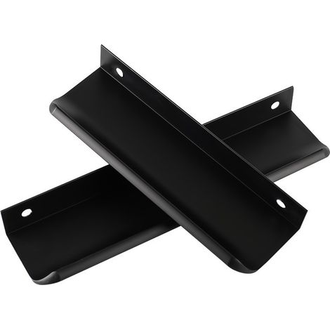 Lot de 2 poignées coulissantes, poignées de meuble noires de 120 mm, poignées de tiroir modernes, pour armoires, tiroirs, portes de balcon